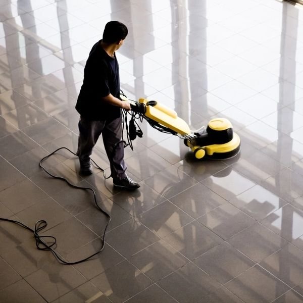 Electrostatic disinfection sprayer in action