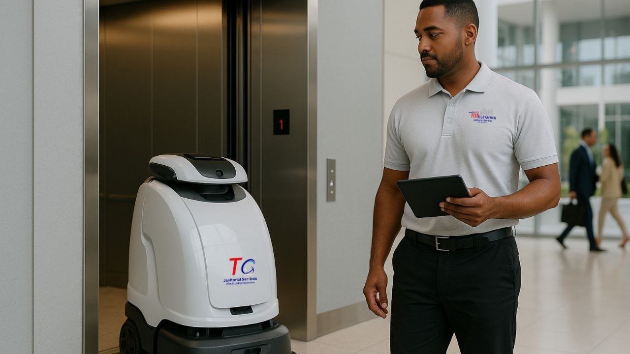 Electrostatic sprayer applying disinfectant to a door handle