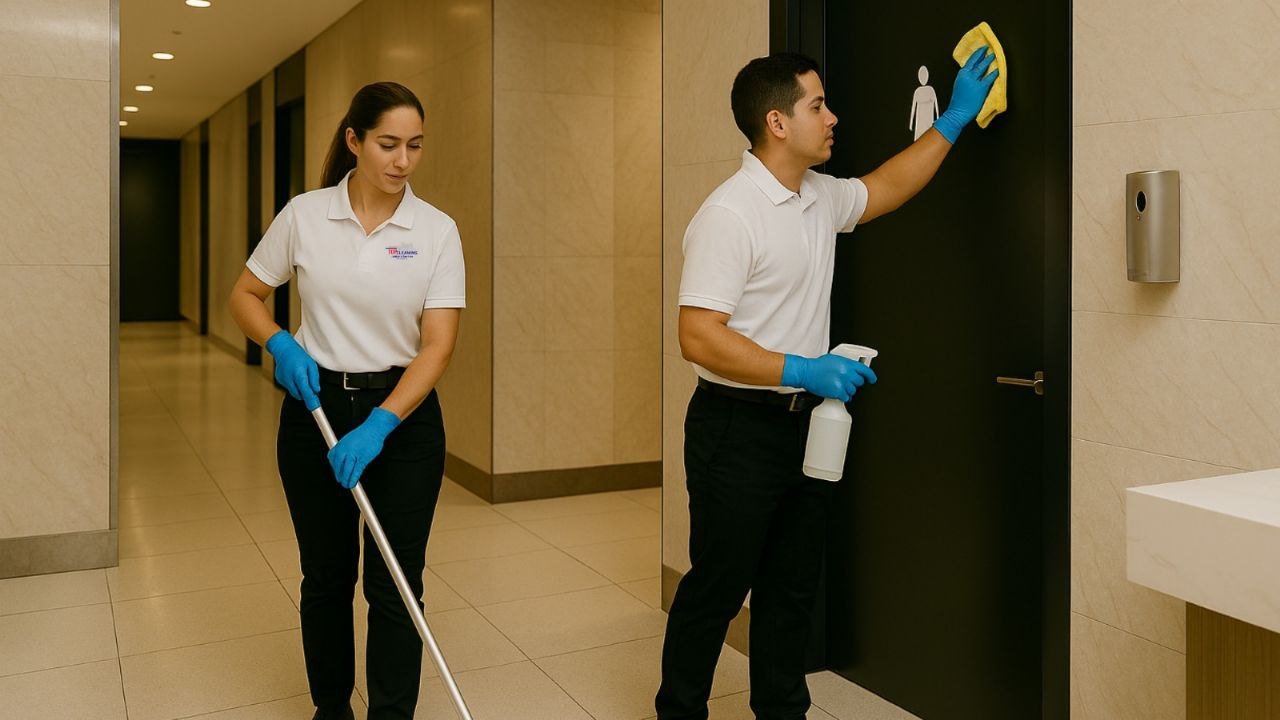 Professional restroom cleaning and sanitation